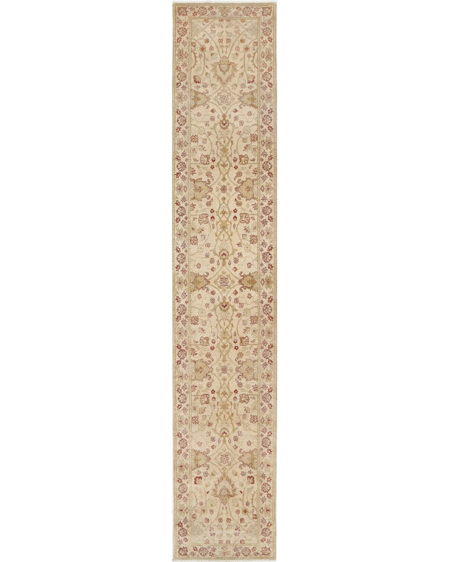 Ziegler 2' 6" X 13' 10" Hand Knotted Wool Rug 2' 6" X 13' 10" (76 X 422) / Ivory / Wool