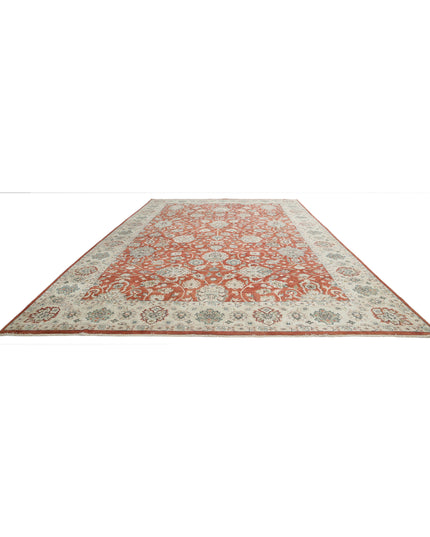 Ziegler 11' 9" X 18' 0" Hand Knotted Wool Rug 11' 9" X 18' 0" (358 X 549) / Rust / Wool