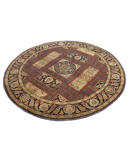 Ziegler 5' 10" X 5' 10" Hand Knotted Wool Rug 5' 10" X 5' 10" (178 X 178) / Black / Wool