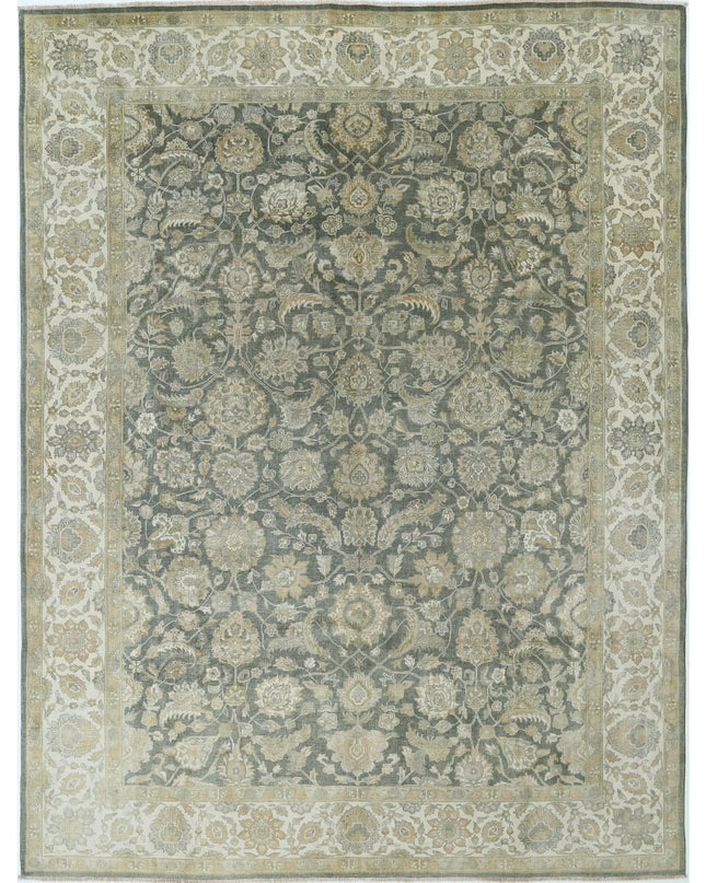 Ziegler 8' 8" X 11' 5" Hand Knotted Wool Rug 8' 8" X 11' 5" (264 X 348) / Green / Wool