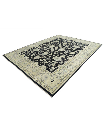 Ziegler 9' 0" X 11' 9" Hand Knotted Wool Rug 9' 0" X 11' 9" (274 X 358) / Black / Wool