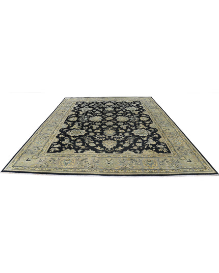 Ziegler 9' 0" X 11' 9" Hand Knotted Wool Rug 9' 0" X 11' 9" (274 X 358) / Black / Wool