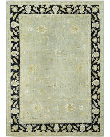 Ziegler 9' 10" X 13' 7" Hand Knotted Wool Rug 9' 10" X 13' 7" (300 X 414) / Green / Wool