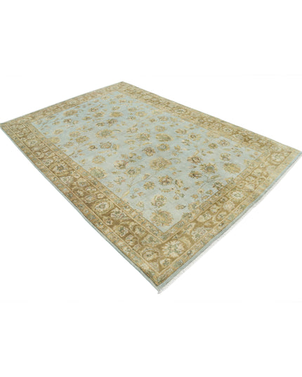 Ziegler 5' 10" X 8' 6" Hand Knotted Wool Rug 5' 10" X 8' 6" (178 X 259) / Blue / Wool