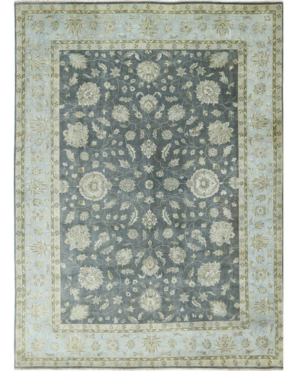 Ziegler 9' 10" X 13' 9" Hand Knotted Wool Rug 9' 10" X 13' 9" (300 X 419) / Grey / Wool