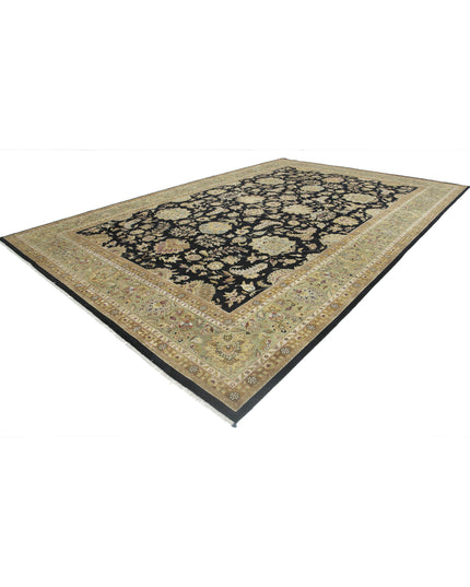Ziegler 11' 10" X 18' 3" Hand Knotted Wool Rug 11' 10" X 18' 3" (361 X 556) / Black / Wool