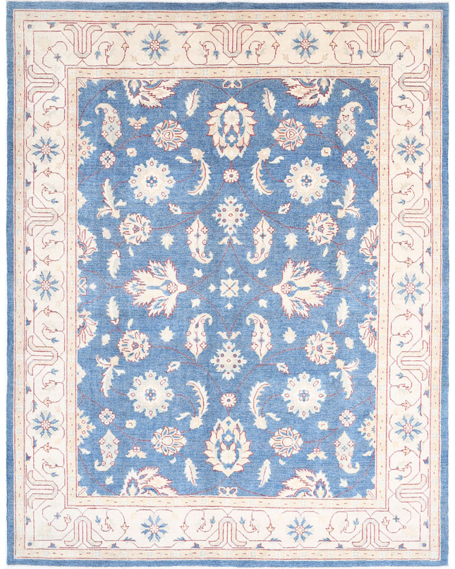 Ziegler 7' 11" X 10' 4" Hand Knotted Wool Rug 7' 11" X 10' 4" (241 X 315) / Blue / Wool