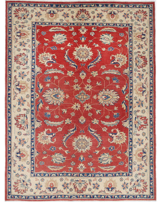 Ziegler 6' 6" X 8' 10" Hand Knotted Wool Rug 6' 6" X 8' 10" (198 X 269) / Red / Wool