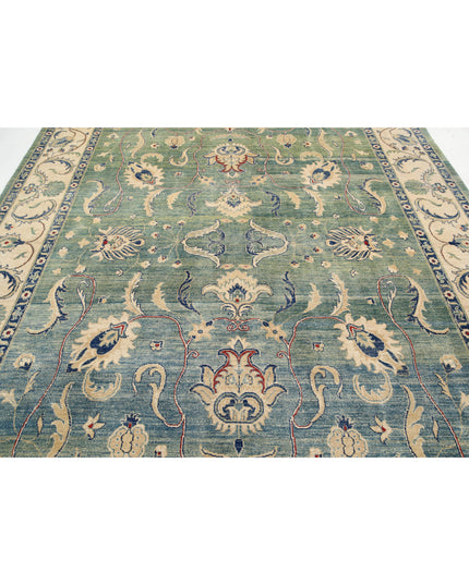 Ziegler 8' 11" X 12' 3" Hand Knotted Wool Rug 8' 11" X 12' 3" (272 X 373) / Green / Wool