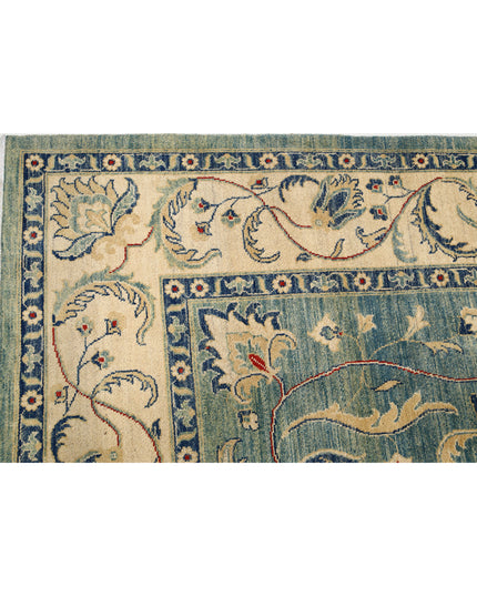 Ziegler 8' 11" X 12' 3" Hand Knotted Wool Rug 8' 11" X 12' 3" (272 X 373) / Green / Wool