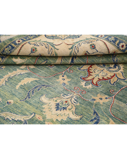 Ziegler 8' 11" X 12' 3" Hand Knotted Wool Rug 8' 11" X 12' 3" (272 X 373) / Green / Wool
