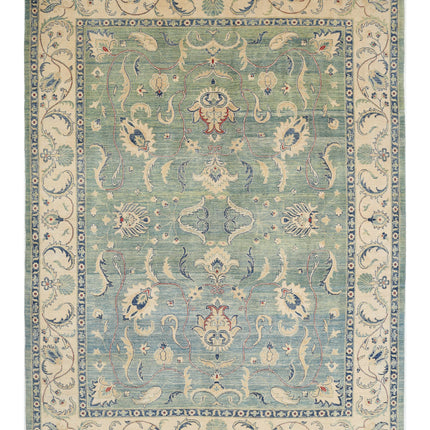 Ziegler 8' 11" X 12' 3" Hand Knotted Wool Rug 8' 11" X 12' 3" (272 X 373) / Green / Wool
