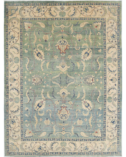 Ziegler 8' 11" X 12' 3" Hand Knotted Wool Rug 8' 11" X 12' 3" (272 X 373) / Green / Wool