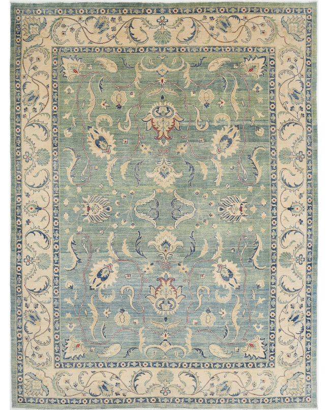 Ziegler 8' 11" X 12' 3" Hand Knotted Wool Rug 8' 11" X 12' 3" (272 X 373) / Green / Wool