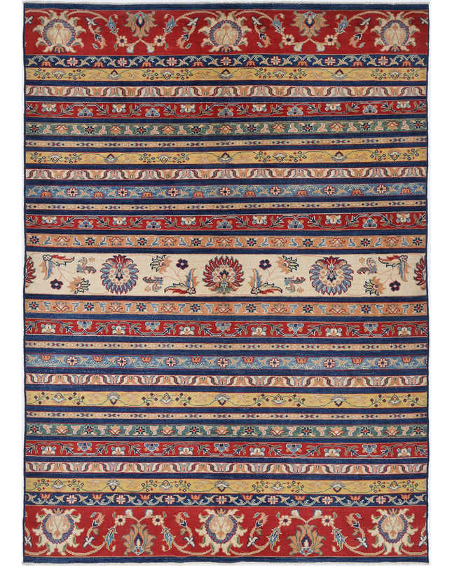 Ziegler 6' 7" X 9' 2" Hand Knotted Wool Rug 6' 7" X 9' 2" (201 X 280) / Blue / Wool