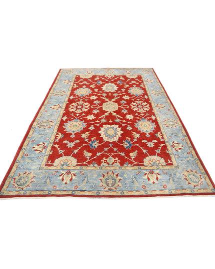 Ziegler 6' 0" X 8' 10" Hand Knotted Wool Rug 6' 0" X 8' 10" (183 X 269) / Red / Wool