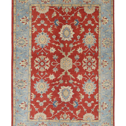 Ziegler 6' 0" X 8' 10" Hand Knotted Wool Rug 6' 0" X 8' 10" (183 X 269) / Red / Wool