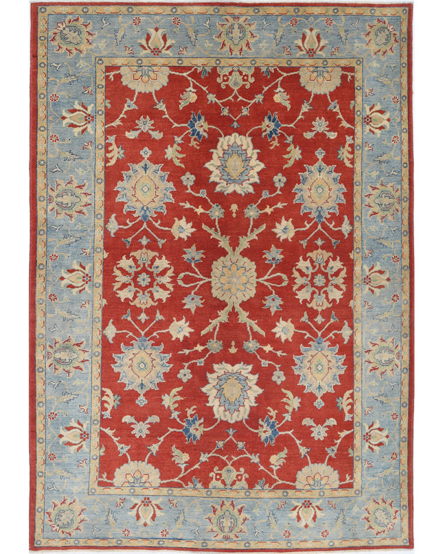 Ziegler 6' 0" X 8' 10" Hand Knotted Wool Rug 6' 0" X 8' 10" (183 X 269) / Red / Wool