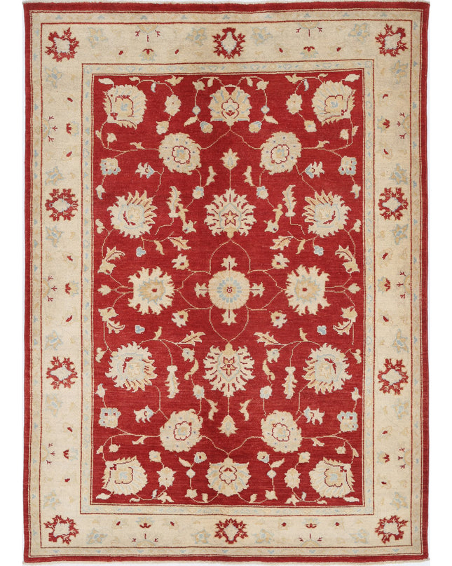 Ziegler 5' 1" X 7' 0" Hand Knotted Wool Rug 5' 1" X 7' 0" (155 X 213) / Red / Wool