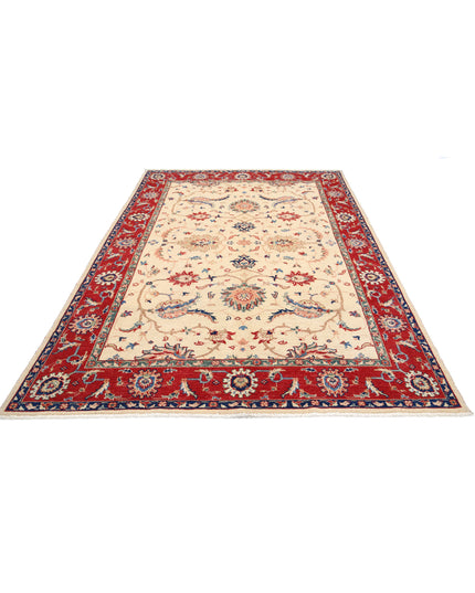 Ziegler 6' 2" X 9' 3" Hand Knotted Wool Rug 6' 2" X 9' 3" (188 X 282) / Ivory / Wool