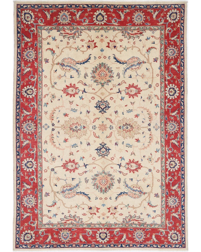 Ziegler 6' 2" X 9' 3" Hand Knotted Wool Rug 6' 2" X 9' 3" (188 X 282) / Ivory / Wool