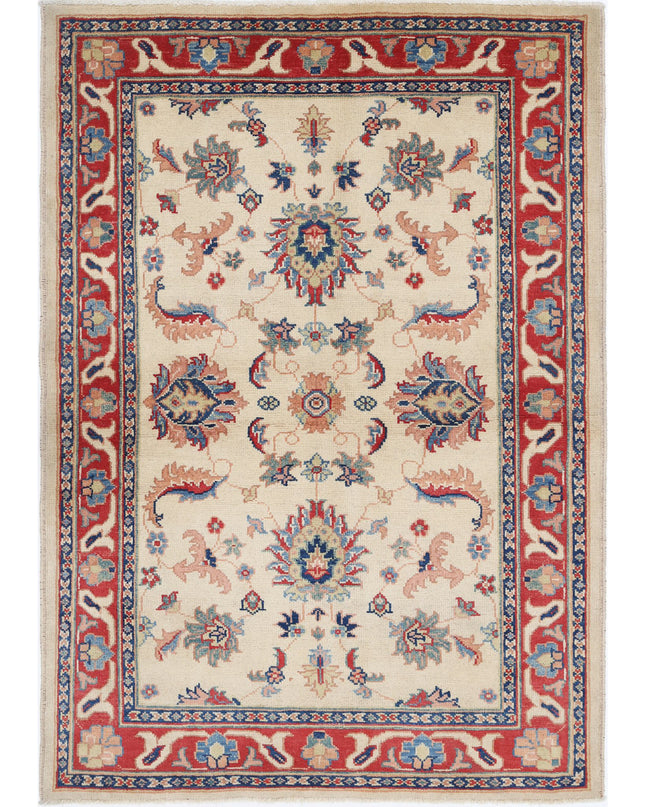 Ziegler 4' 9" X 5' 9" Hand Knotted Wool Rug 4' 9" X 5' 9" (145 X 175) / Ivory / Wool