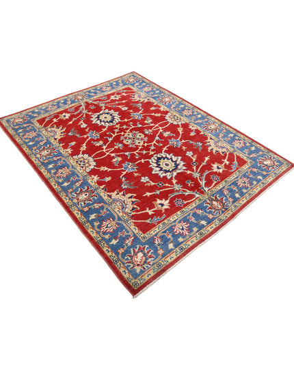 Ziegler 5' 0" X 6' 4" Hand Knotted Wool Rug 5' 0" X 6' 4" (152 X 193) / Red / Wool