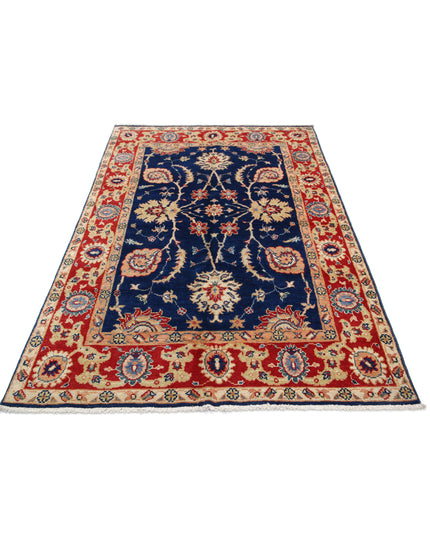 Ziegler 4' 6" X 6' 9" Hand Knotted Wool Rug 4' 6" X 6' 9" (137 X 206) / Blue / Wool