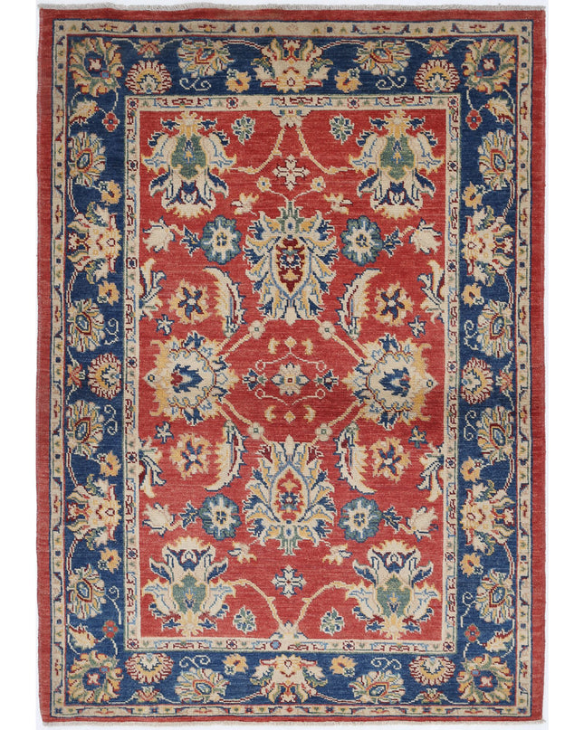 Ziegler 4' 1" X 5' 10" Hand Knotted Wool Rug 4' 1" X 5' 10" (124 X 178) / Red / Wool
