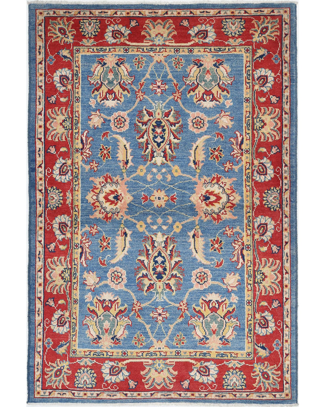 Ziegler 4' 2" X 6' 3" Hand Knotted Wool Rug 4' 2" X 6' 3" (127 X 191) / Blue / Wool
