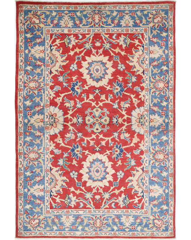 Ziegler 4' 1" X 6' 0" Hand Knotted Wool Rug 4' 1" X 6' 0" (124 X 183) / Red / Wool