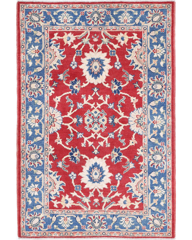 Ziegler 4' 0" X 6' 1" Hand Knotted Wool Rug 4' 0" X 6' 1" (122 X 185) / Red / Wool