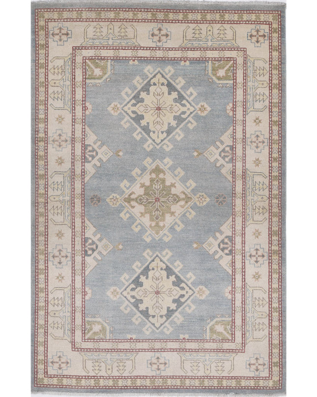 Ziegler 4' 0" X 6' 1" Hand Knotted Wool Rug 4' 0" X 6' 1" (122 X 185) / Grey / Wool