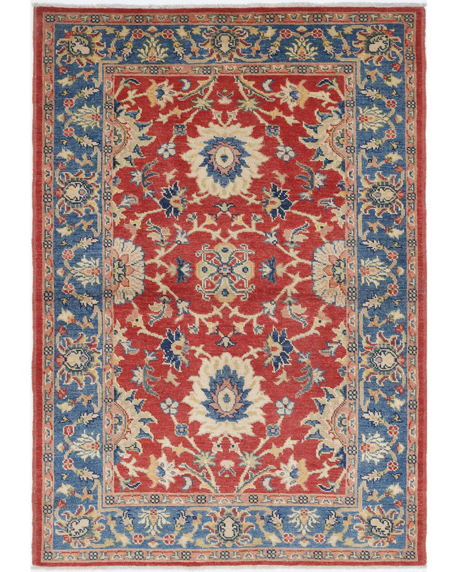 Ziegler 4' 2" X 6' 0" Hand Knotted Wool Rug 4' 2" X 6' 0" (127 X 183) / Red / Wool