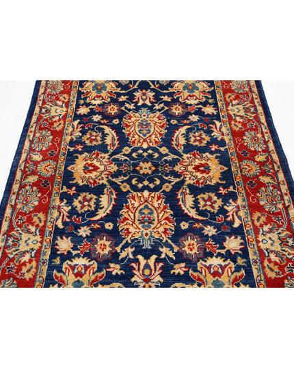 Ziegler 4' 0" X 6' 0" Hand Knotted Wool Rug 4' 0" X 6' 0" (122 X 183) / Blue / Wool
