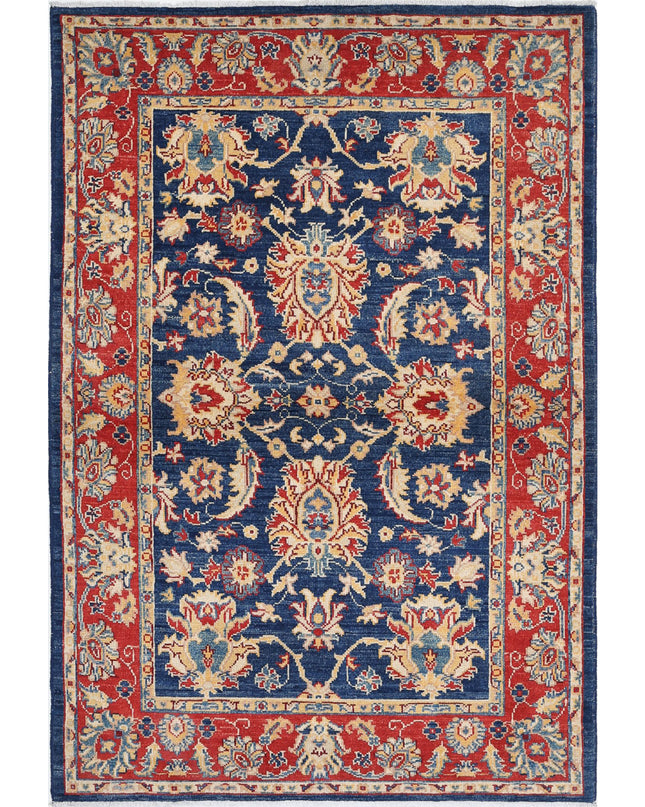 Ziegler 4' 0" X 6' 0" Hand Knotted Wool Rug 4' 0" X 6' 0" (122 X 183) / Blue / Wool