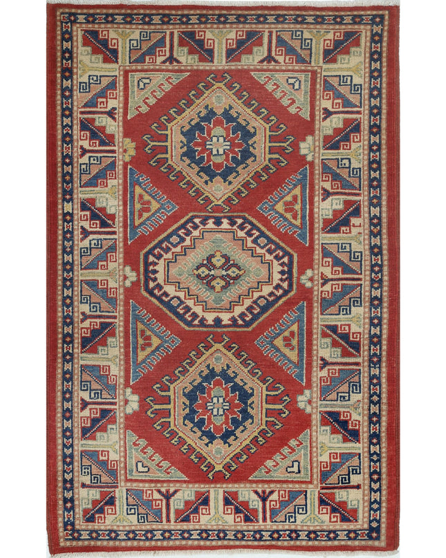 Ziegler 3' 0" X 4' 10" Hand Knotted Wool Rug 3' 0" X 4' 10" (91 X 147) / Red / Wool