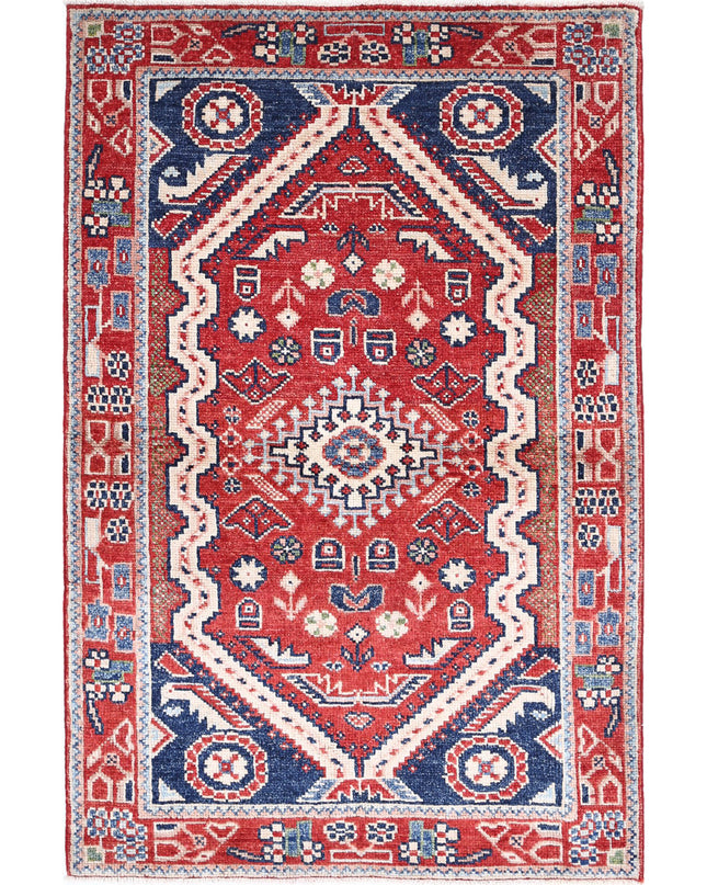 Ziegler 3' 4" X 5' 0" Hand Knotted Wool Rug 3' 4" X 5' 0" (101 X 152) / Red / Wool