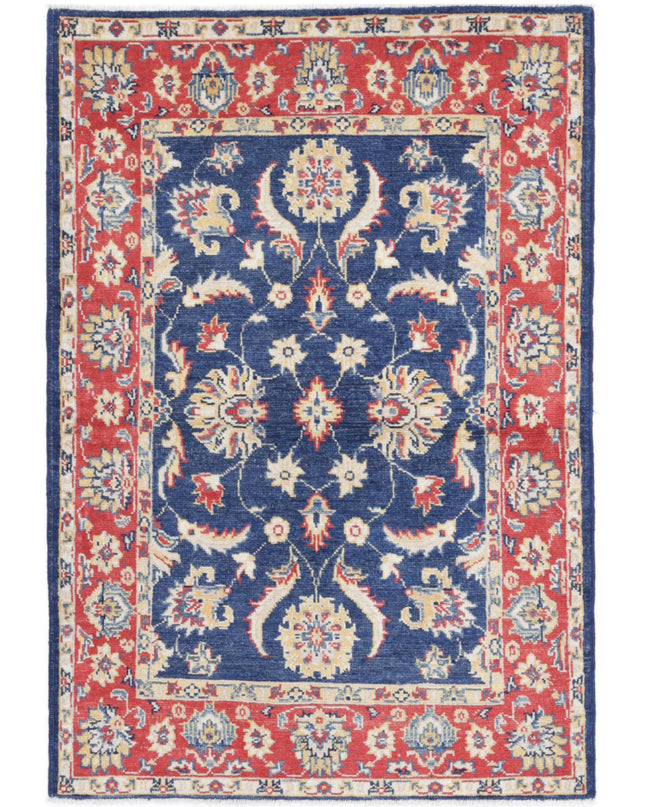 Ziegler 3' 3" X 4' 10" Hand Knotted Wool Rug 3' 3" X 4' 10" (99 X 147) / Blue / Wool