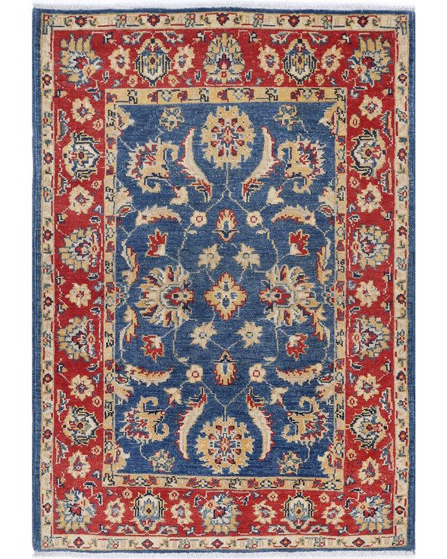 Ziegler 3' 4" X 4' 9" Hand Knotted Wool Rug 3' 4" X 4' 9" (101 X 145) / Blue / Wool