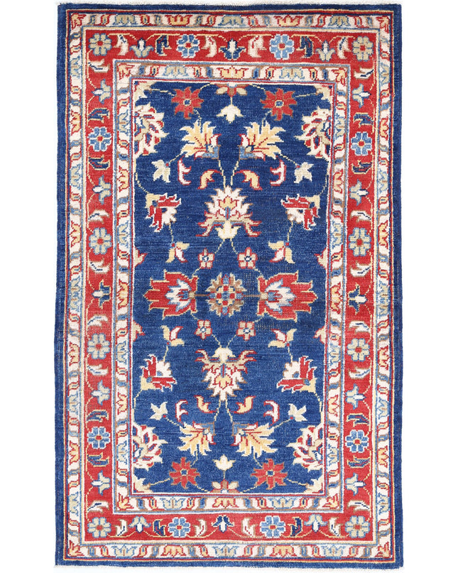 Ziegler 3' 0" X 5' 0" Hand Knotted Wool Rug 3' 0" X 5' 0" (91 X 152) / Blue / Wool