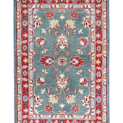 Ziegler 3' 2" X 4' 10" Hand Knotted Wool Rug 3' 2" X 4' 10" (97 X 147) / Green / Wool