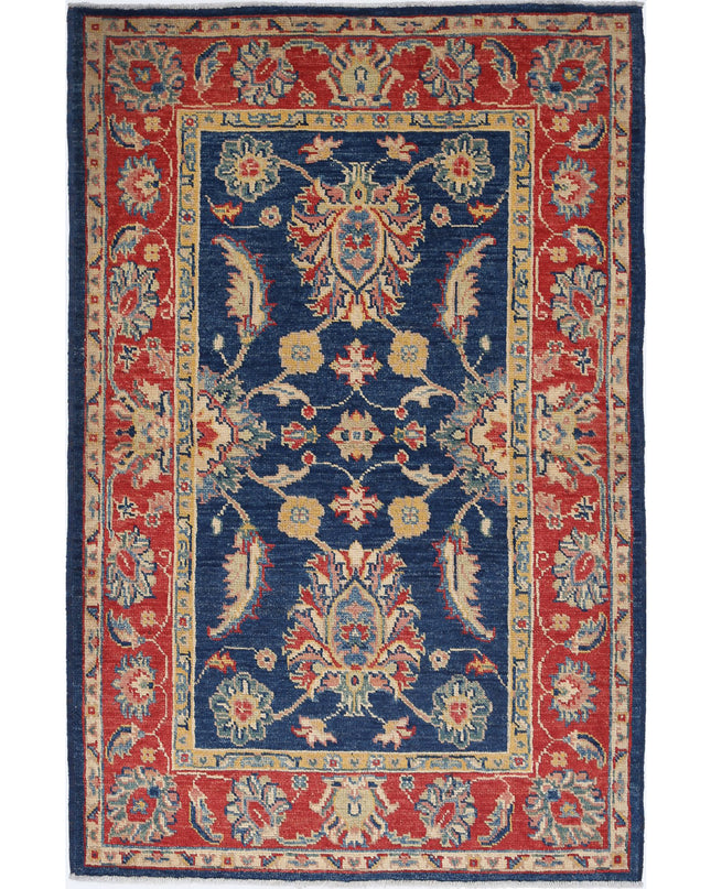 Ziegler 3' 4" X 5' 1" Hand Knotted Wool Rug 3' 4" X 5' 1" (101 X 155) / Blue / Wool