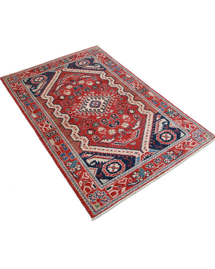 Ziegler 3' 3" X 4' 1" Hand Knotted Wool Rug 3' 3" X 4' 1" (99 X 124) / Red / Wool