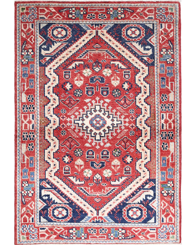 Ziegler 3' 3" X 4' 1" Hand Knotted Wool Rug 3' 3" X 4' 1" (99 X 124) / Red / Wool
