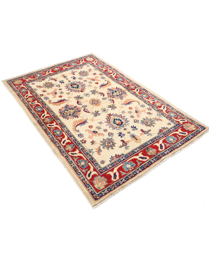 Ziegler 4' 0" X 5' 11" Hand Knotted Wool Rug 4' 0" X 5' 11" (122 X 180) / Ivory / Wool