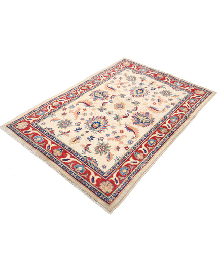 Ziegler 4' 0" X 5' 11" Hand Knotted Wool Rug 4' 0" X 5' 11" (122 X 180) / Ivory / Wool