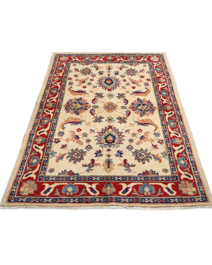 Ziegler 4' 0" X 5' 11" Hand Knotted Wool Rug 4' 0" X 5' 11" (122 X 180) / Ivory / Wool