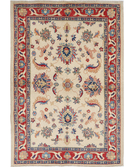 Ziegler 4' 0" X 5' 11" Hand Knotted Wool Rug 4' 0" X 5' 11" (122 X 180) / Ivory / Wool