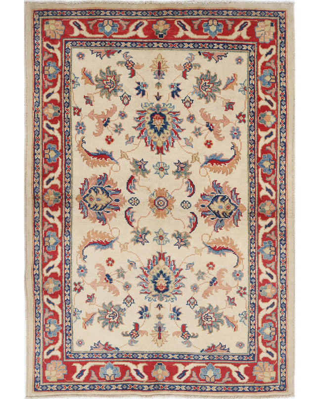 Ziegler 4' 0" X 5' 11" Hand Knotted Wool Rug 4' 0" X 5' 11" (122 X 180) / Ivory / Wool